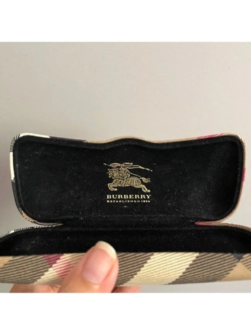 Burberry Nova Check Hard Eyeglasses Sunglasses Glasses Case 🇮🇹